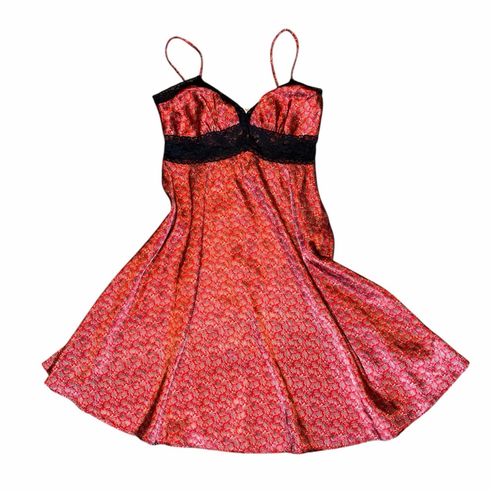 Forever 21 Red and Black Lace Slip Dress